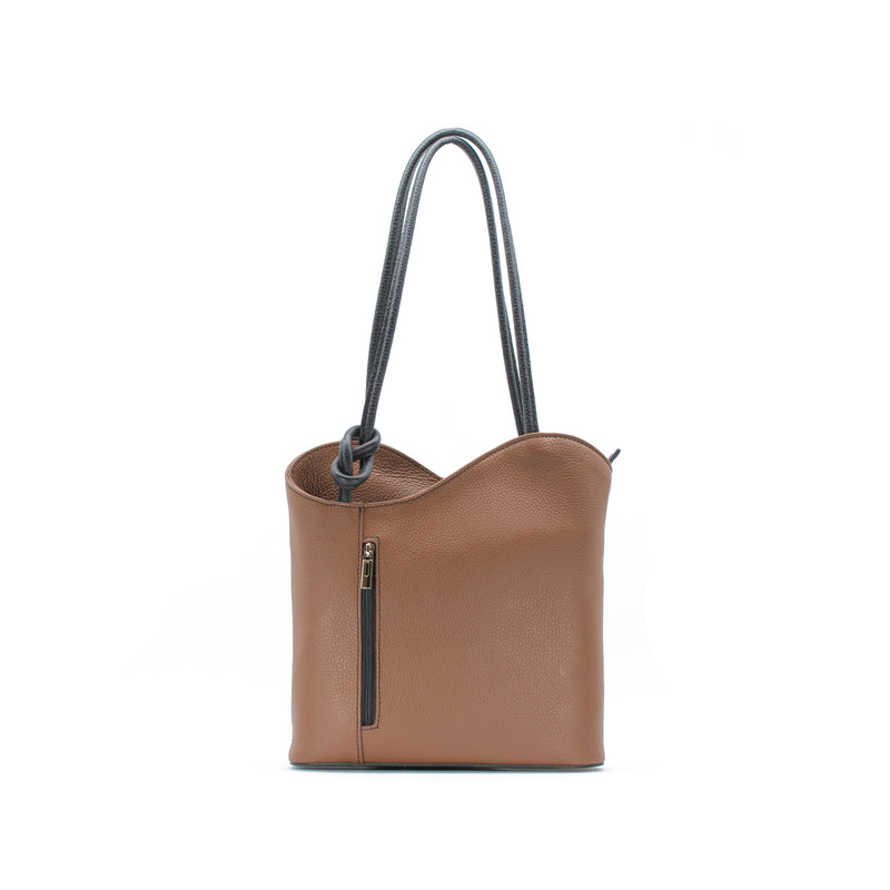 Waves leather bag - brown