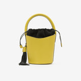 Vera bucket bag in leather - yellow