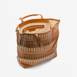 Einkaufstasche aus Leder - braun
