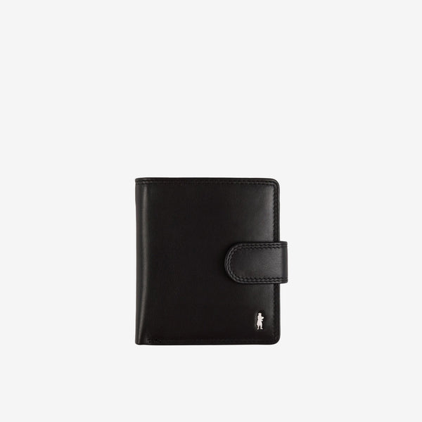 Tri-fold leather wallet - black