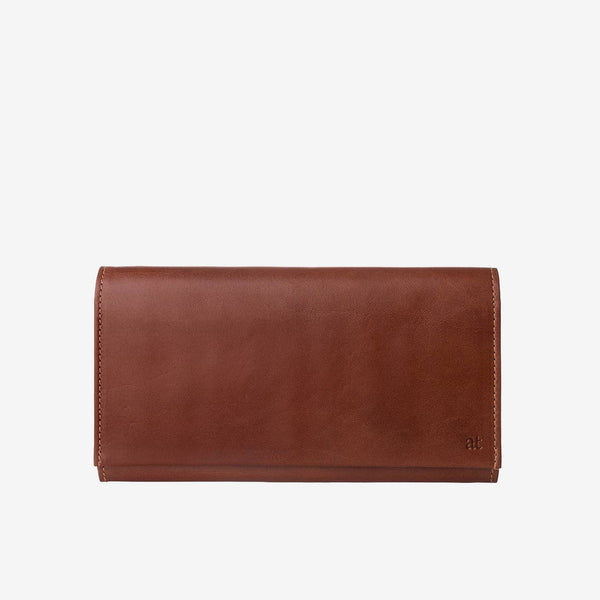 Large bi-fold wallet in leather