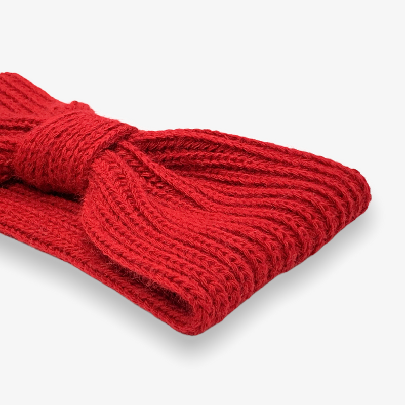 Woolen hair band - red