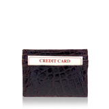 Dark brown leather card holder